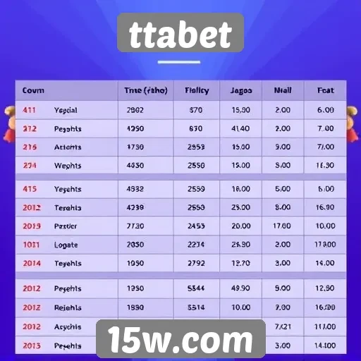 tabela de jogos disponível no site ttabet